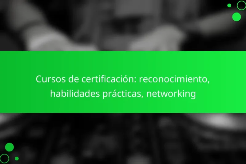 Cursos de certificación: reconocimiento, habilidades prácticas, networking