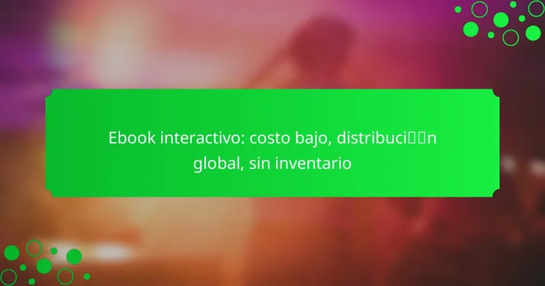 Ebook interactivo: costo bajo, distribución global, sin inventario