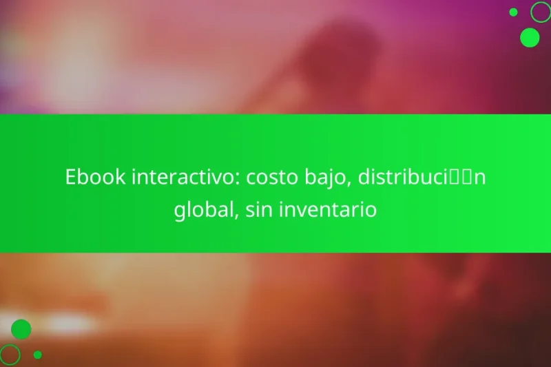 Ebook interactivo: costo bajo, distribución global, sin inventario